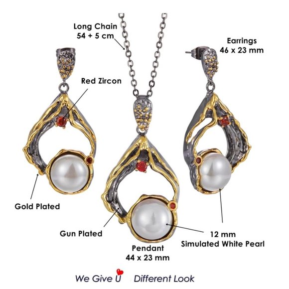 New Italian Jewelry Gold Plated Pearl Earrings - Picture 4 of 13